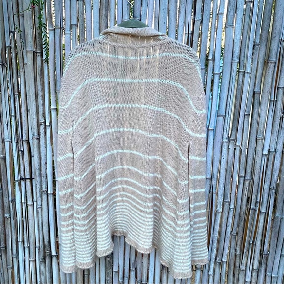 Free People oversized open front stripped cardigan - Picture 3 of 6
